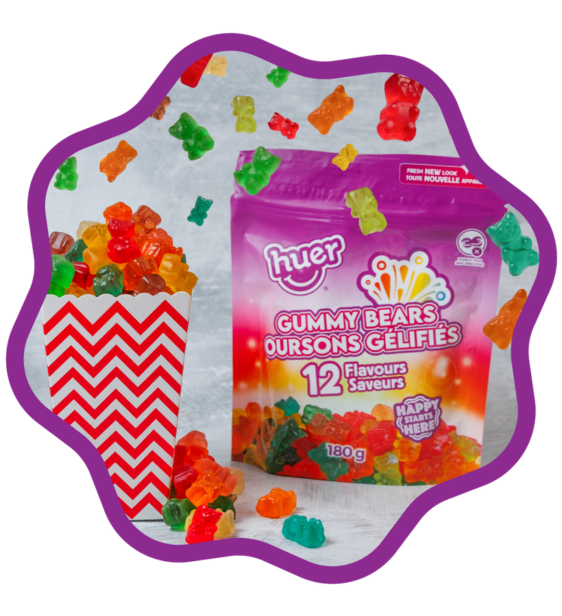 Gommes en forme d'oursons 12 saveurs
